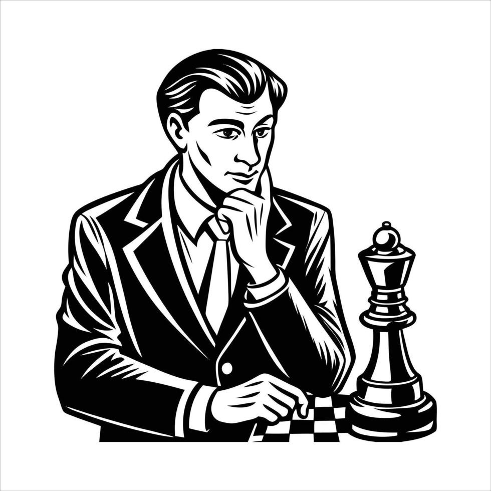 People Play Chess vector