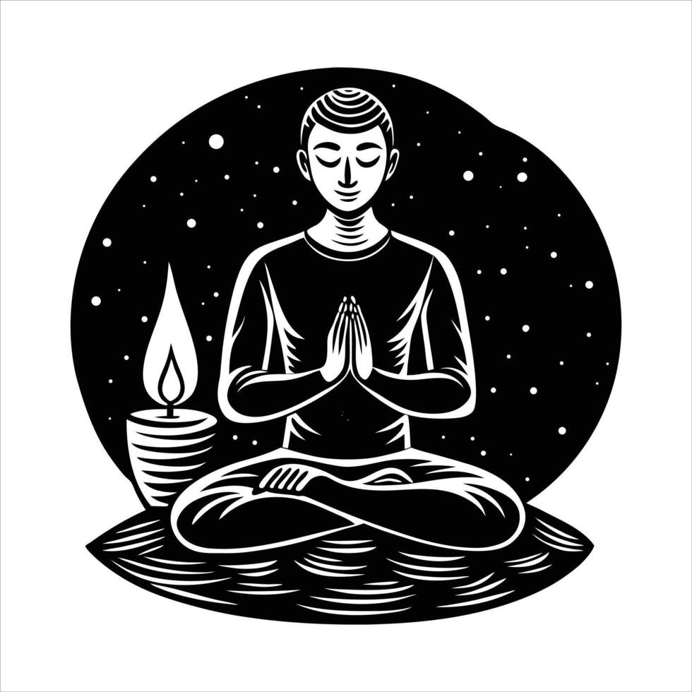 Meditation Serene Pose vector