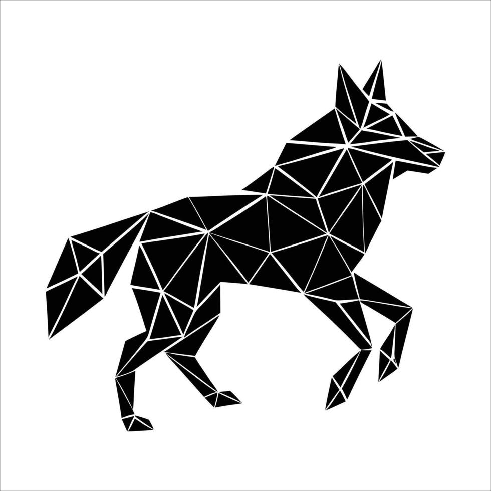 Geometric Figure Howling Wolf vector