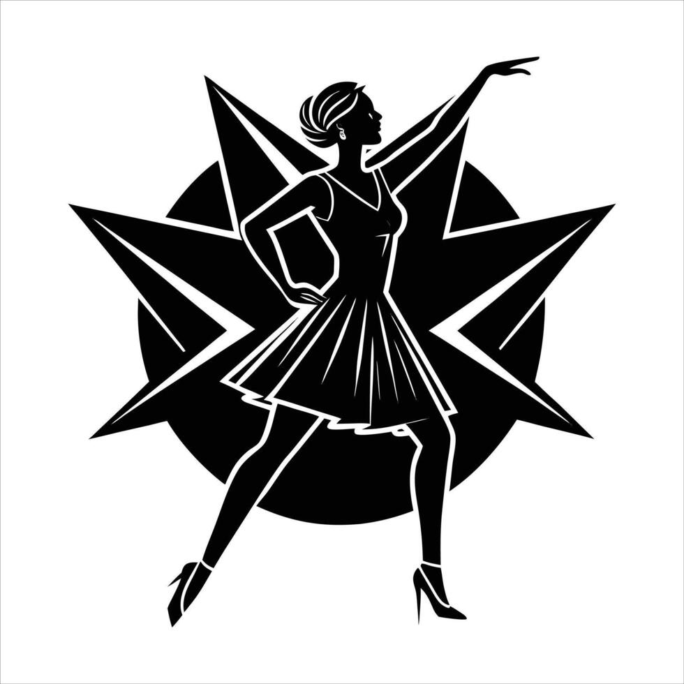 jazz dancer in silhouette striking vector