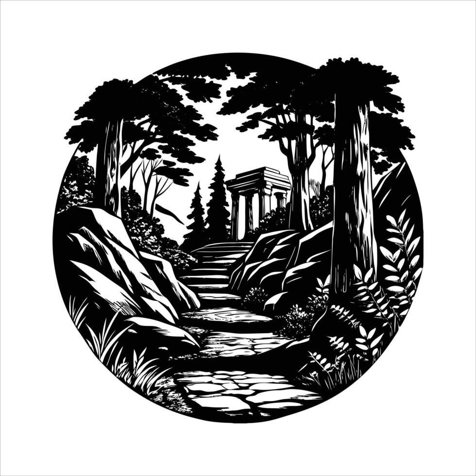 Stone Steps Leading vector