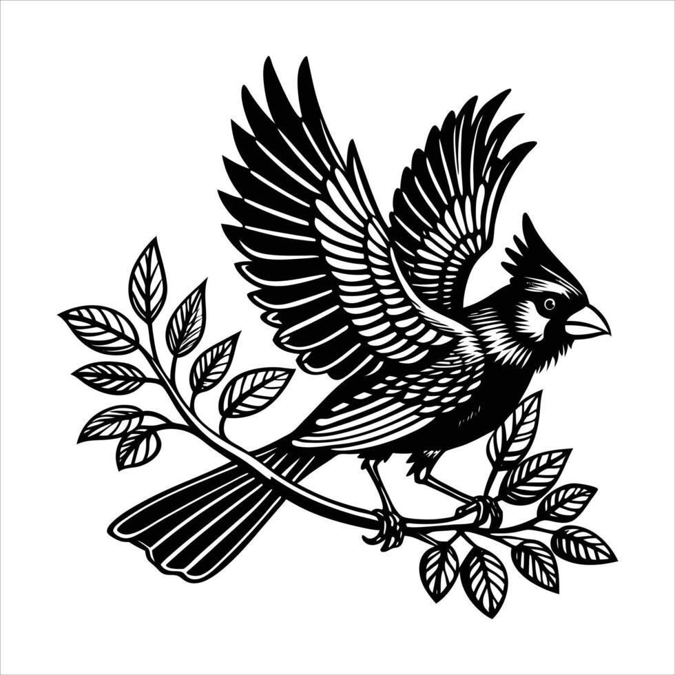 Silhouette of Cardinal vector
