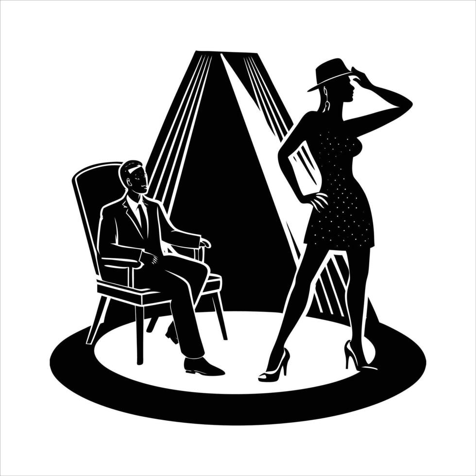 sultry lounge style jazz pose vector