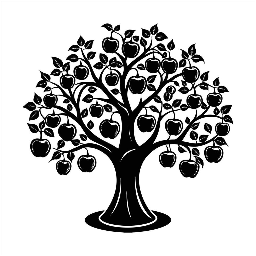 glass apple tree made of translucent vector