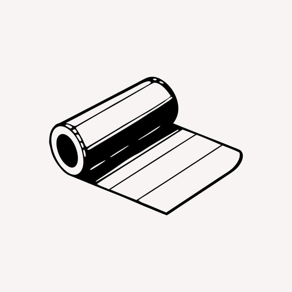 Mulching film layer silhouette on white background vector