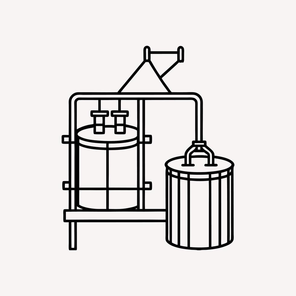 Fertigation system on white background vector