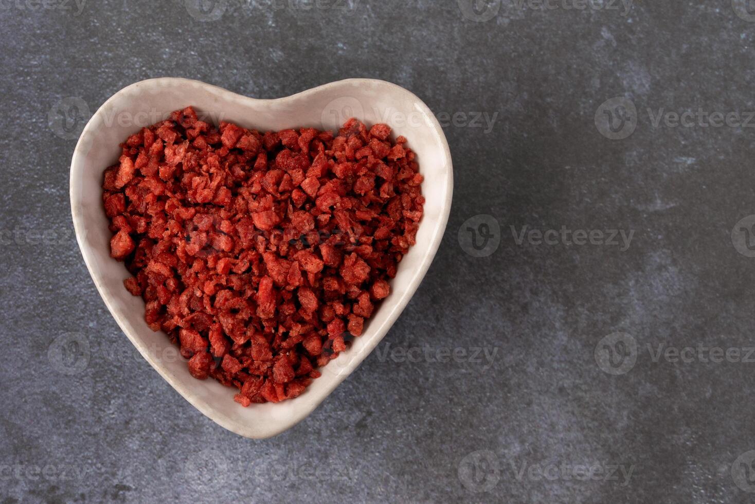 Bacon Bits in a Heart Shaped Bowl photo