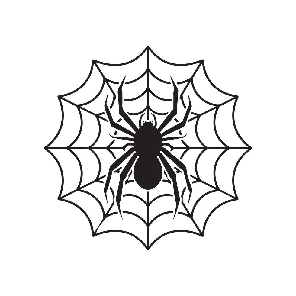 spider net icon silhouette illustration vector