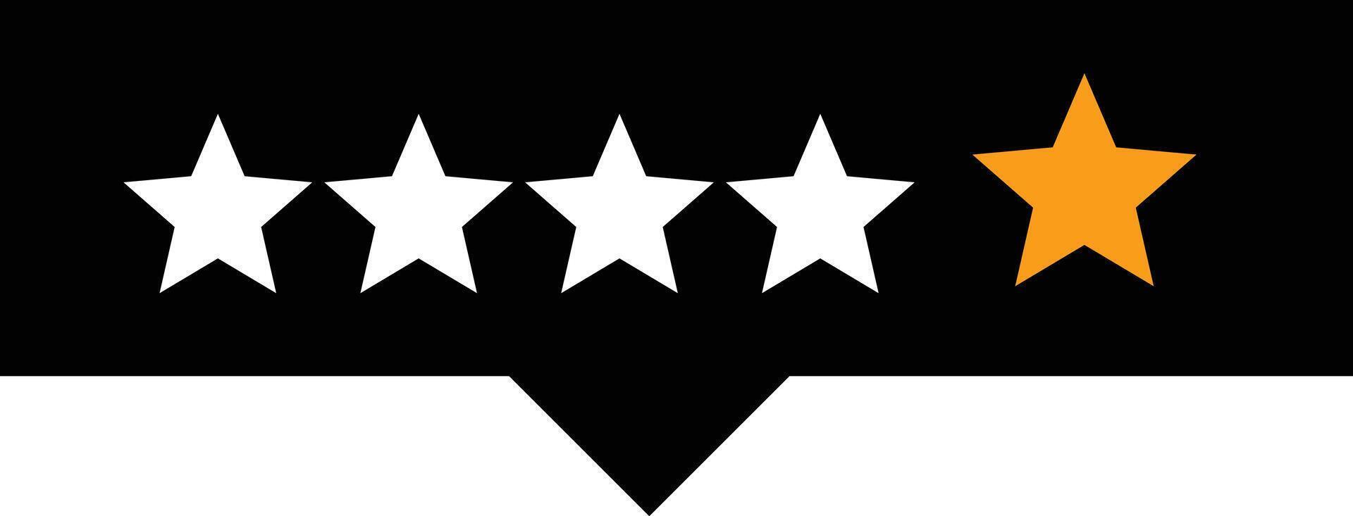Five stars on a black and white background vector