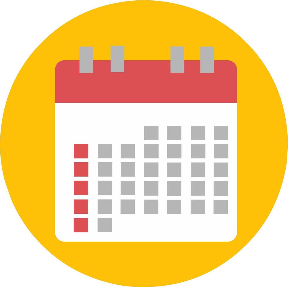 Calendar or appointment schedule flat color circle simple line icon for apps and websites vector