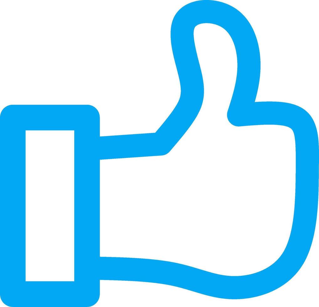 Thumb up like blue simple symbol social media share icon vector