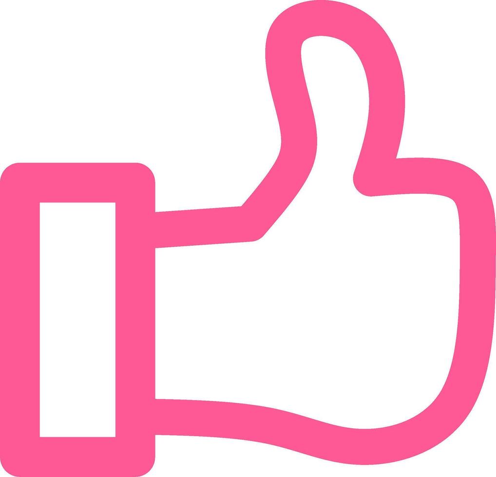 Thumb up like cute pink symbol social media pink share icon. vector