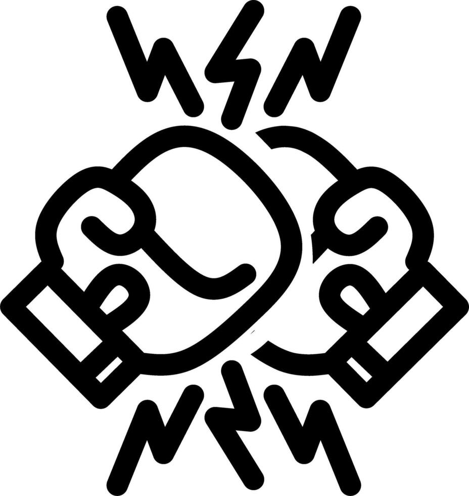 Boxing Gloves cross match Sign Symbol Logo Icon. vector