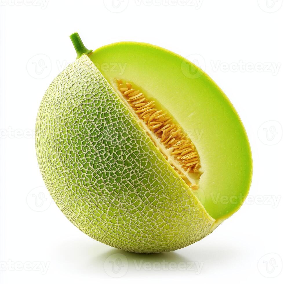 Realistic Honeydew on White Background photo