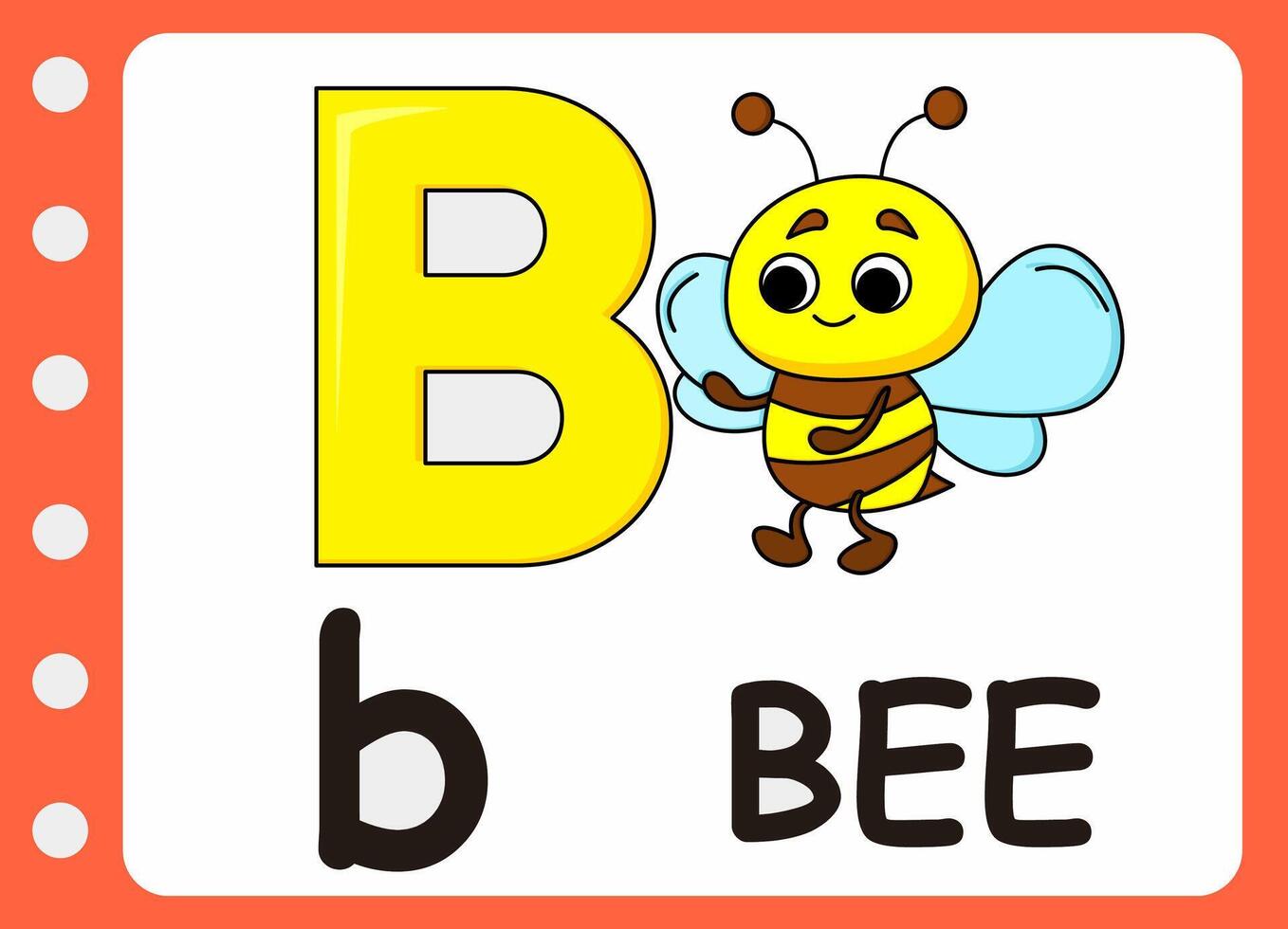 letter B for bee. kids learning game vector