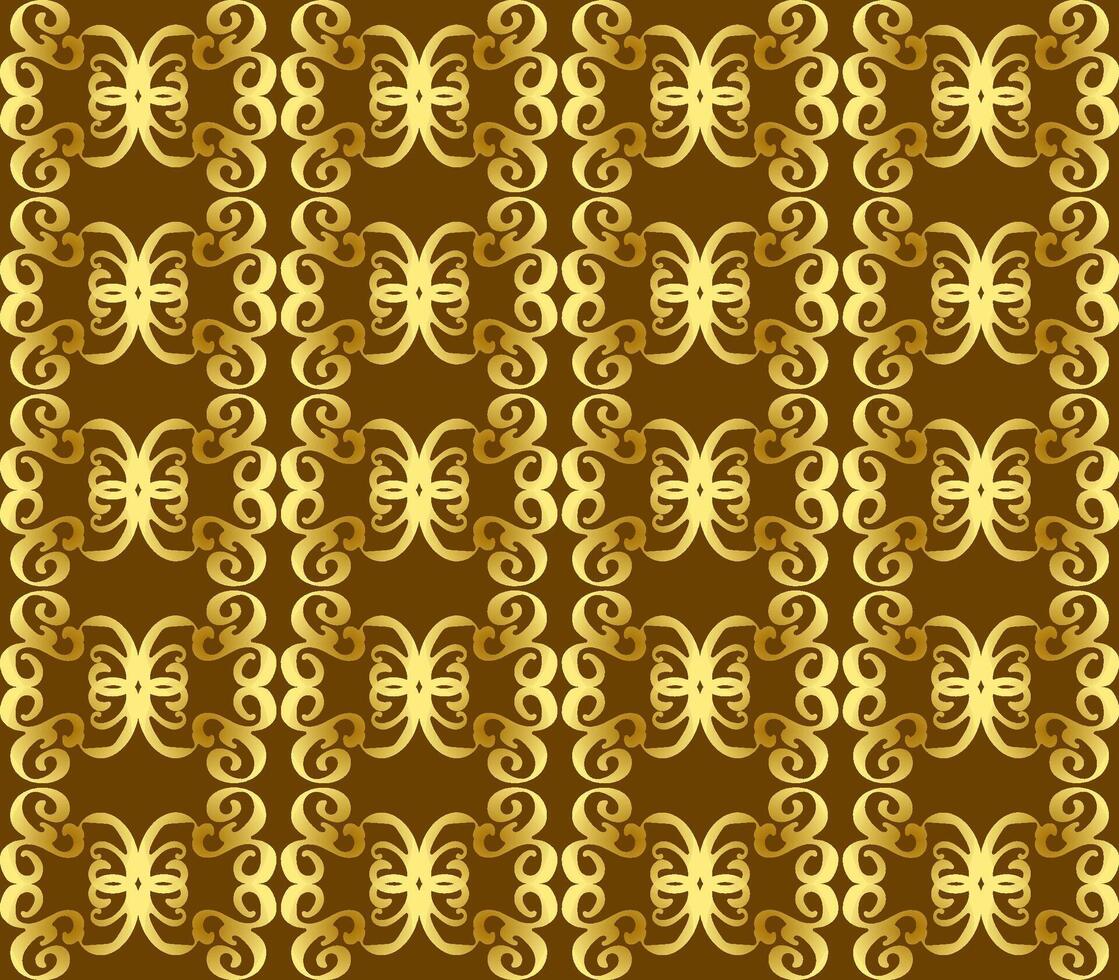 Beautiful seamless beige pattern on a brown background vector