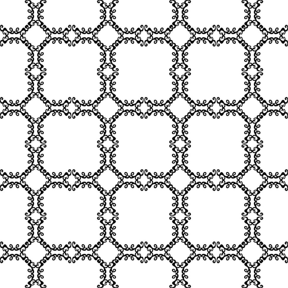 Openwork lace seamless pattern in black on white background vector