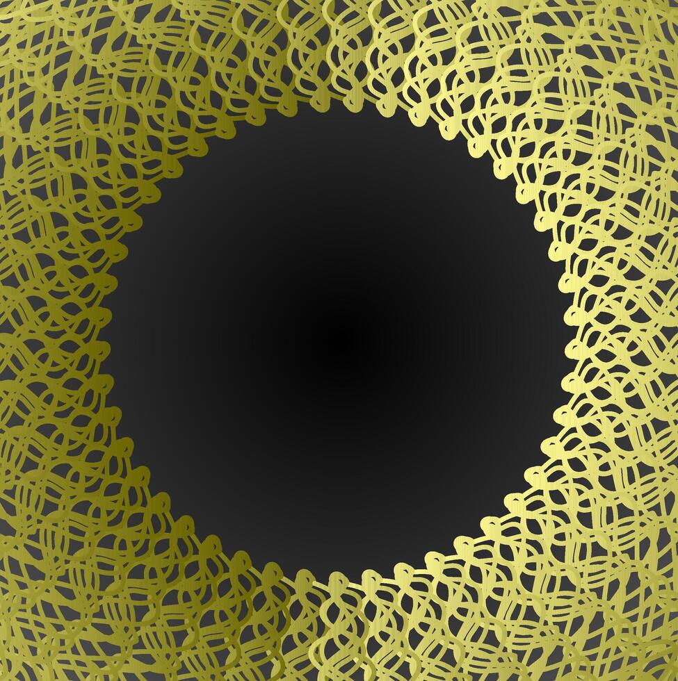 Abstract background in the form of a frame made of golden threads vector