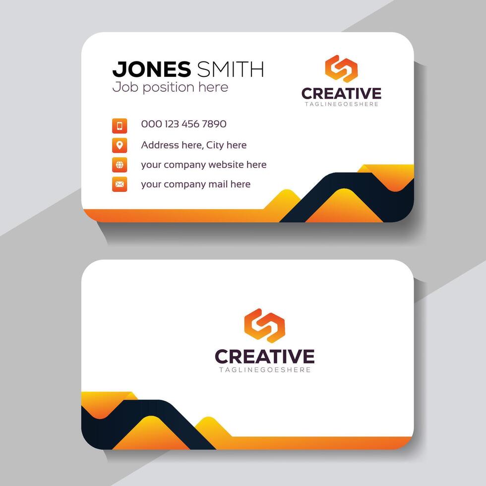 Modern business card design, Creative modern clean corporate double-side business card template, personal visiting card, illustration, professional simple identity card vector