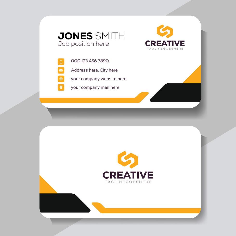 Modern business card design, Creative modern clean corporate double-side business card template, personal visiting card, professional simple identity card vector