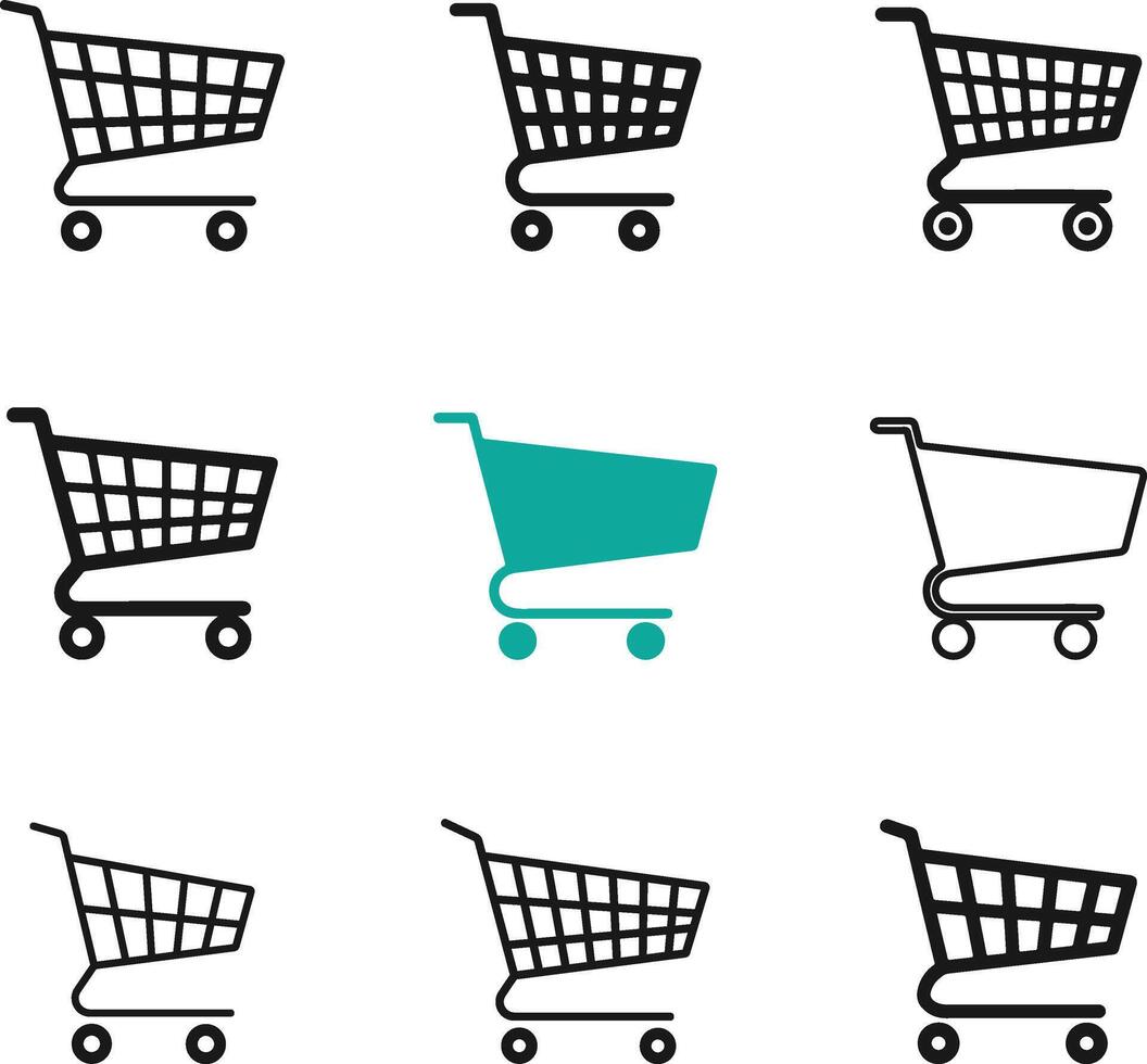 Shopping cart icon set, Full and empty shopping cart symbol, shop and sale, vectors illustration. Full and empty shopping cart symbol shop and sale icon.