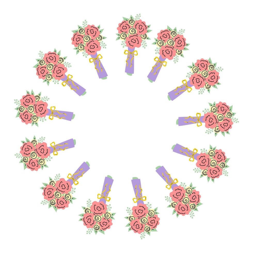 Colorful circular arrangement of wrapped gifts with decorative bows for festive celebration vector