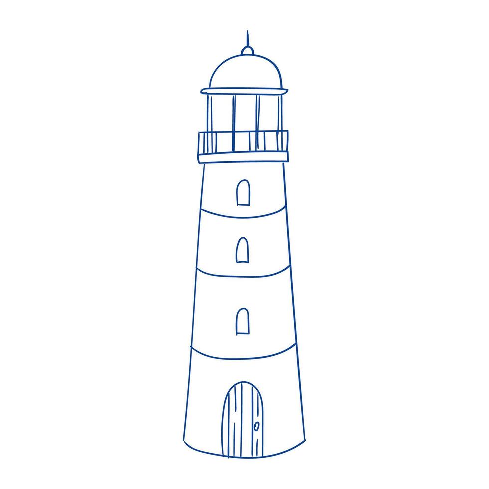 Lighthouse outline showcasing architectural style and coastal significance vector