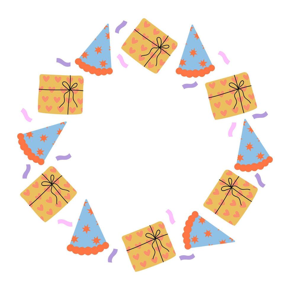 Colorful gift boxes arranged in a circular pattern for festive celebrations vector