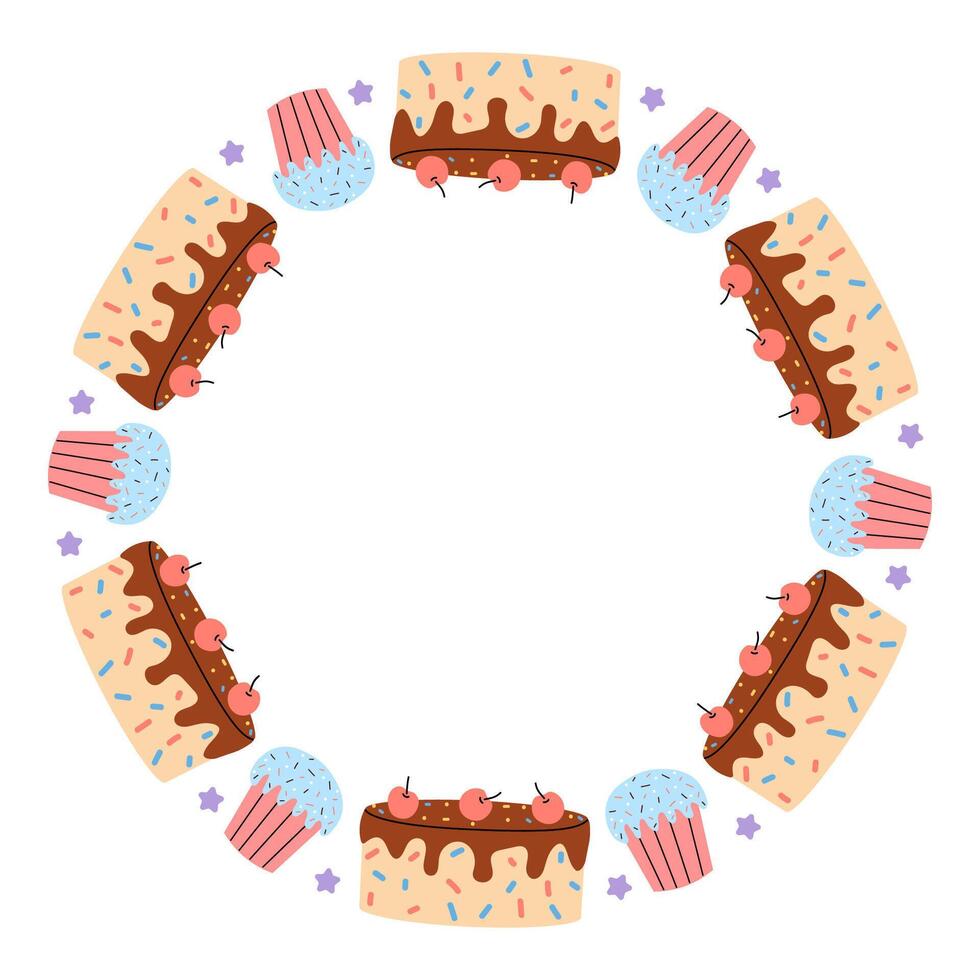 Colorful wrapped gifts arranged in a circular pattern for a cheerful celebration vector