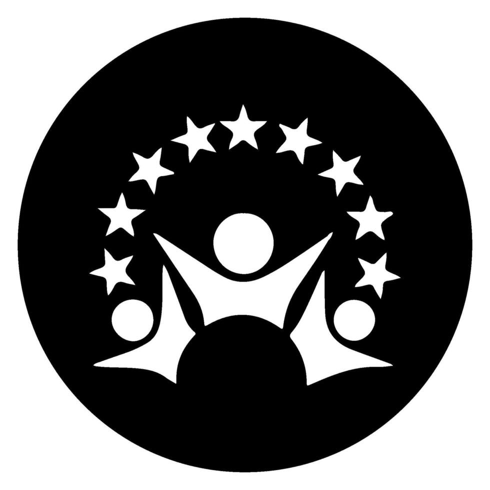 Unity and Celebration Icon in Circular Emblem vector