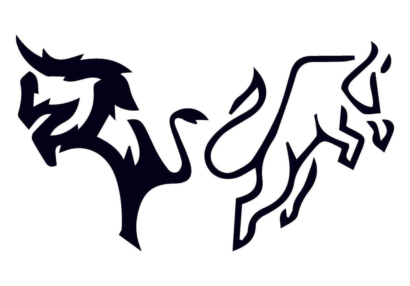 Abstract Bull and Elephant Tribal Art vector