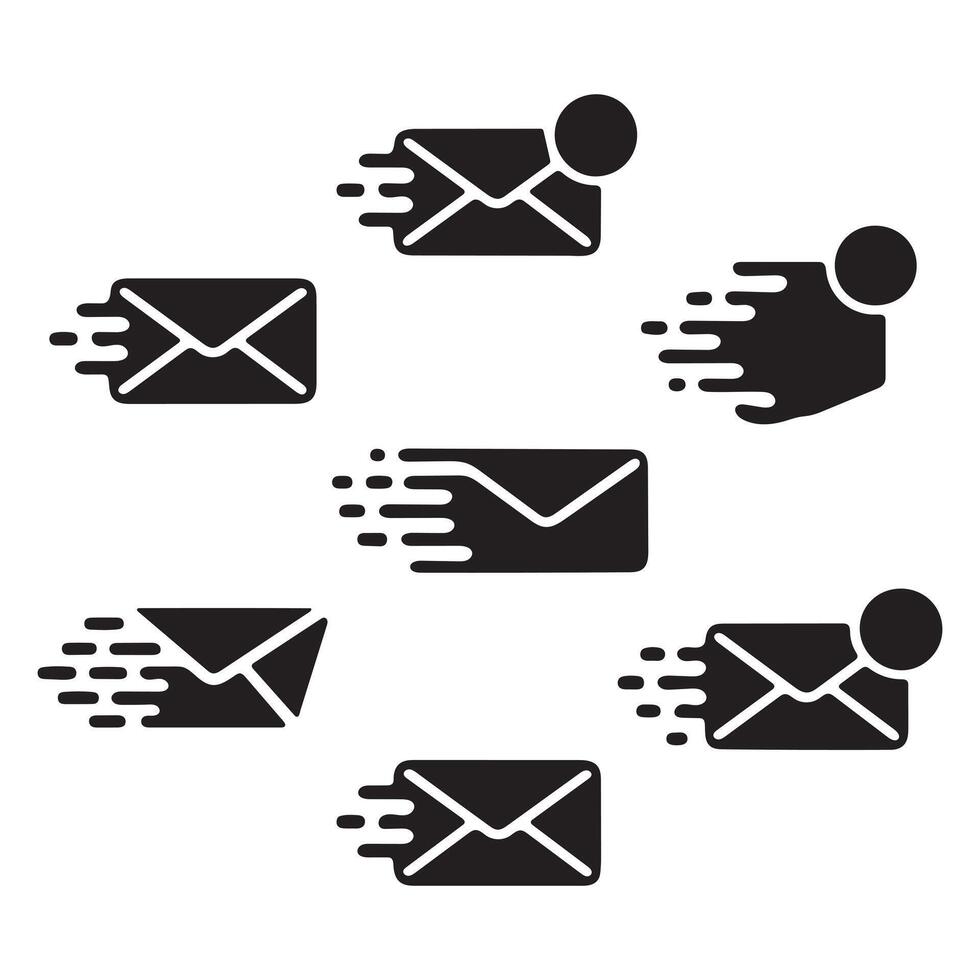 Email icons Set Features Envelope Symbols For Web And internet Communication vector