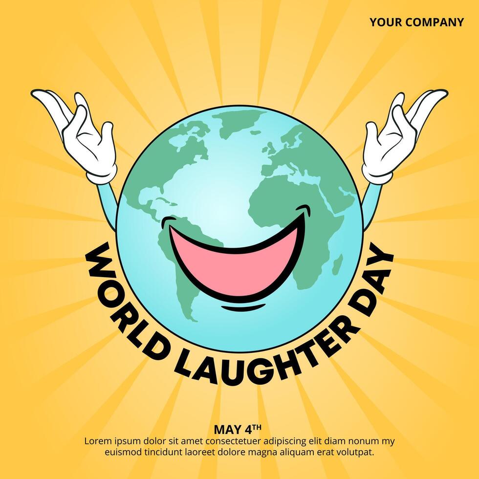 World Laughter Day design with a laughing earth vector