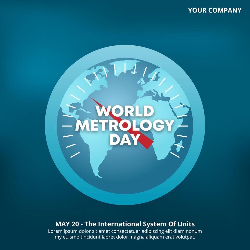 World Metrology Day design with an earth with meter vector