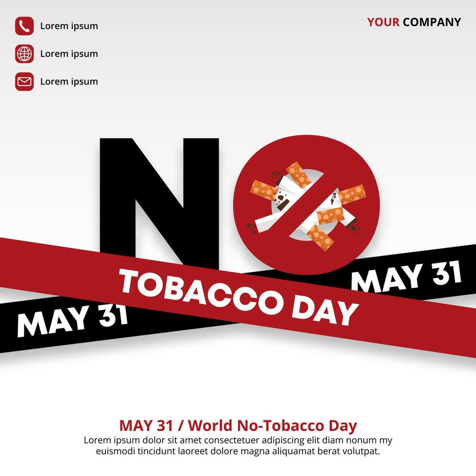 World No Tobacco Day design with broken cigarettes vector