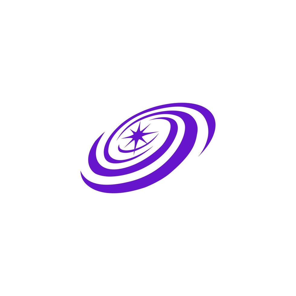 black hole galaxy deep logo simple purple with starlight vector