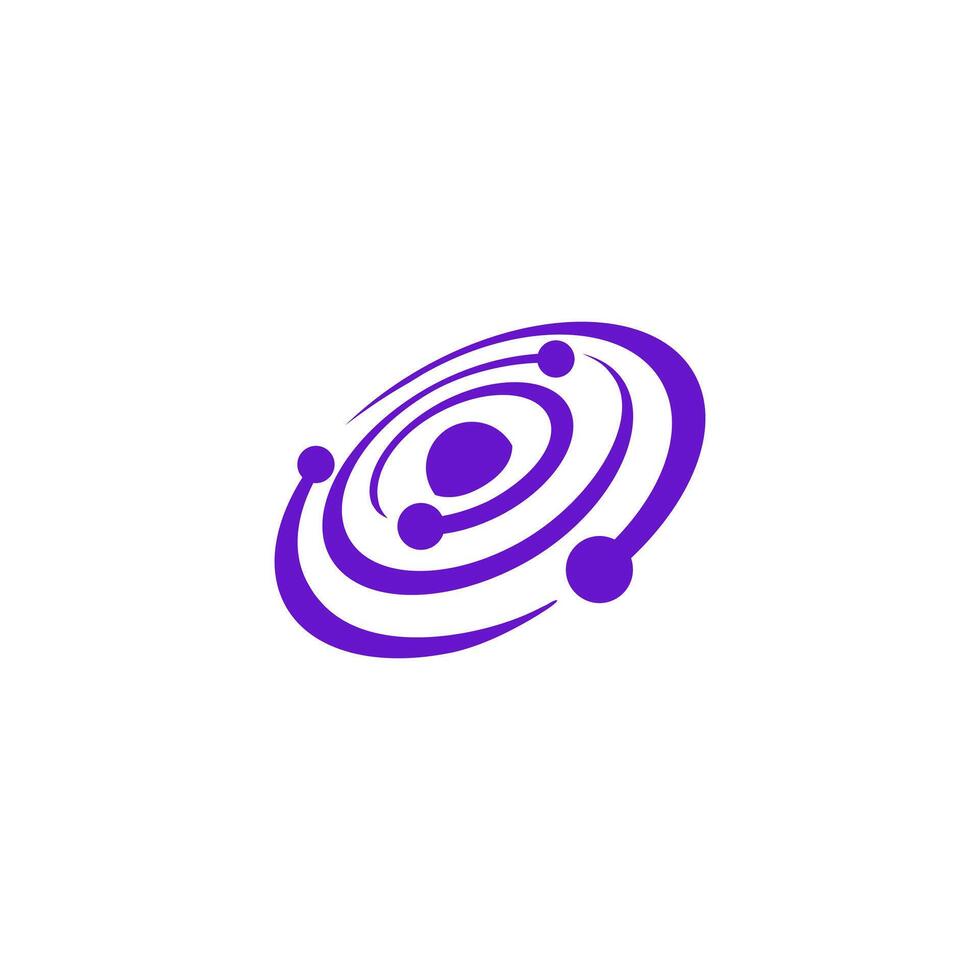 planet with an orbit logo, deep logo simple purple Galaxy Logo, Spiral, Astro, cosmic logo, Planets, galaxy planet vector