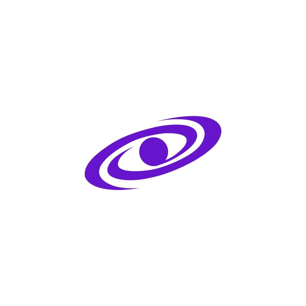 Galaxy minimalist logo, black hole simple purple vector