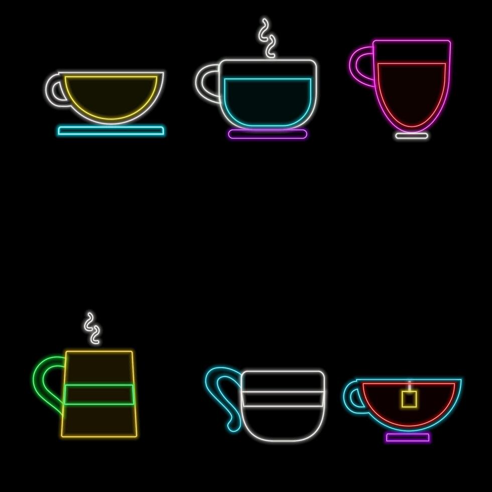 Tequila bar neon sign.Cocktails neon icon set. Cocktails collection neon signs. Mexican alcoholic drinks pub emblem in neon. vector