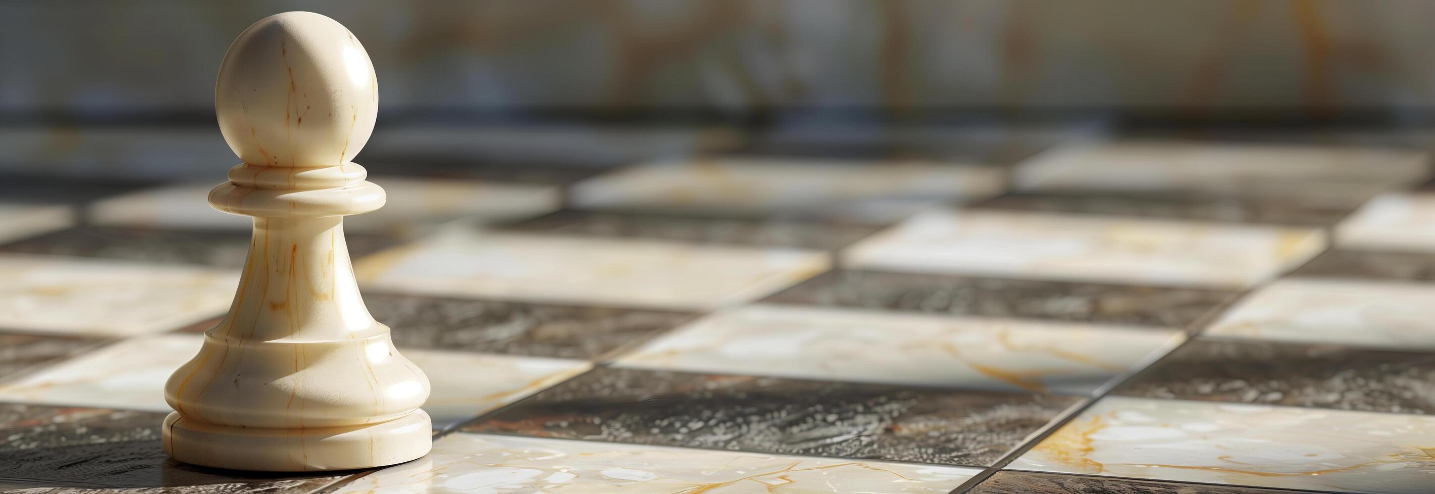 A white chess piece on a chess board photo