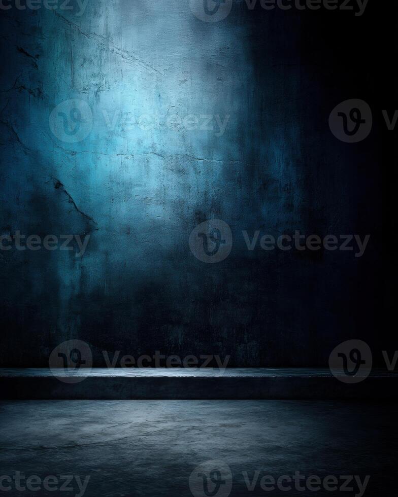 Blue Wall and Concrete Platform photo