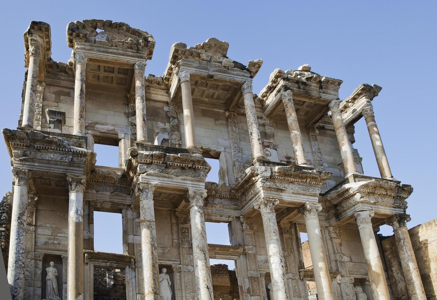 Celsus library in Ephesus, front view photo