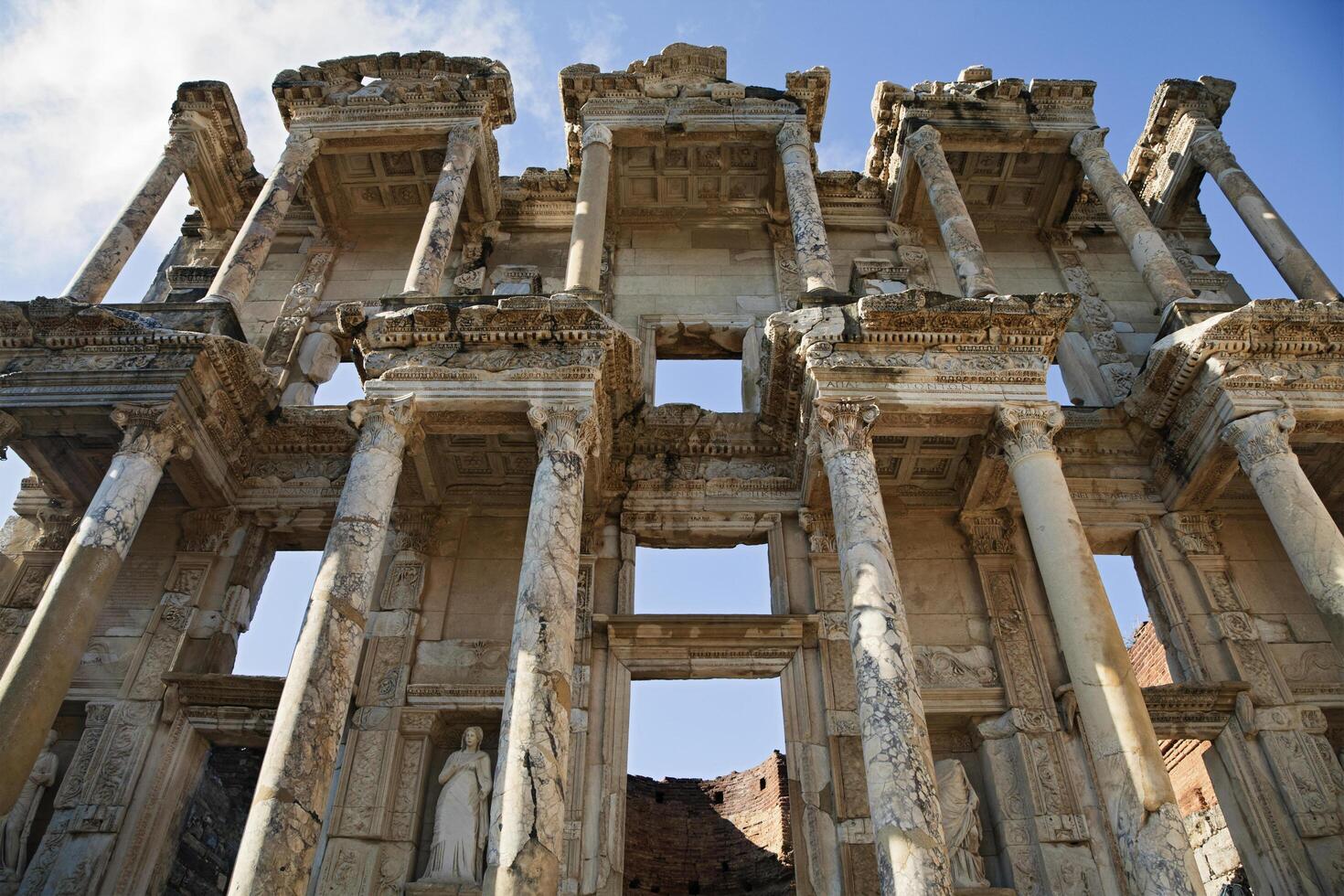 Celsus library in Ephesus, view from below photo