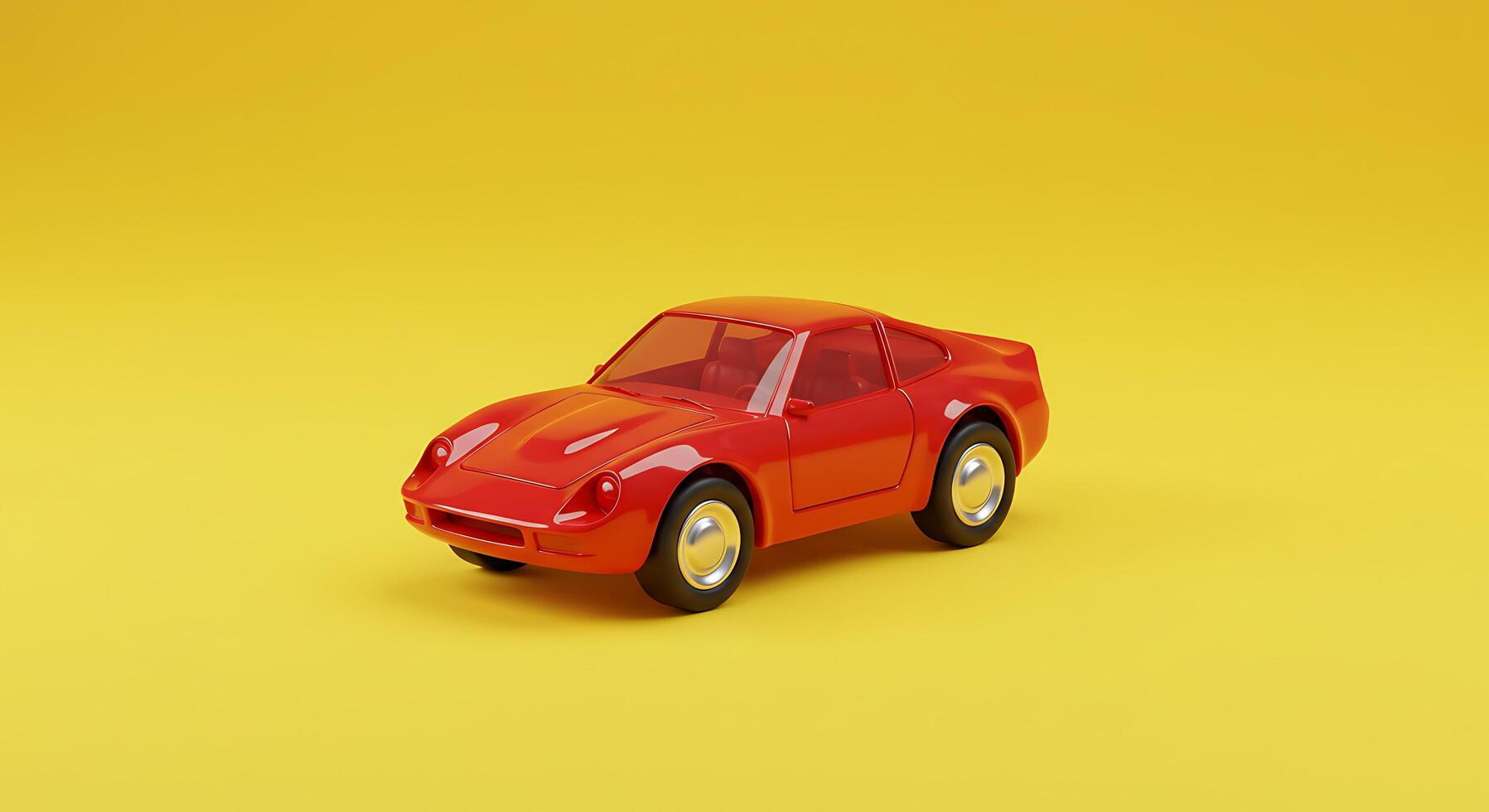 A toy car on a yellow background photo