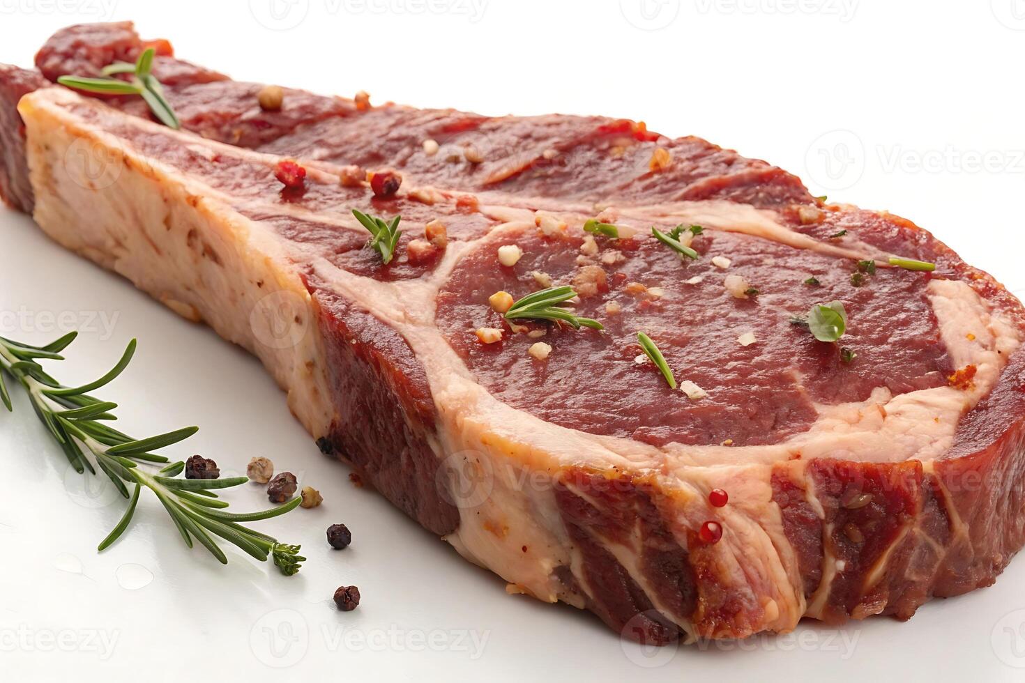 A piece of meat with herbs and spices photo
