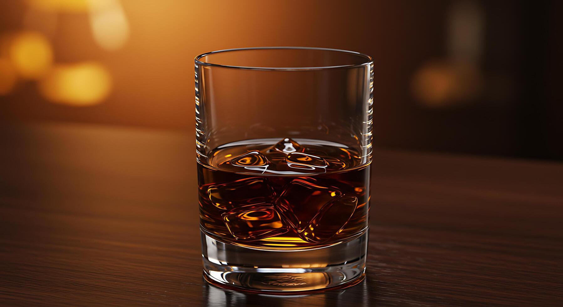 A glass of whiskey sitting on a table photo