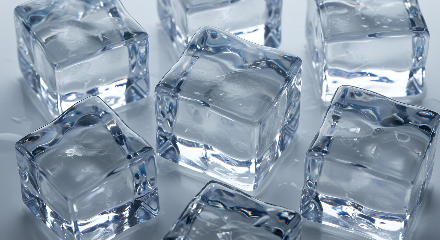 A group of ice cubes on a white surface photo