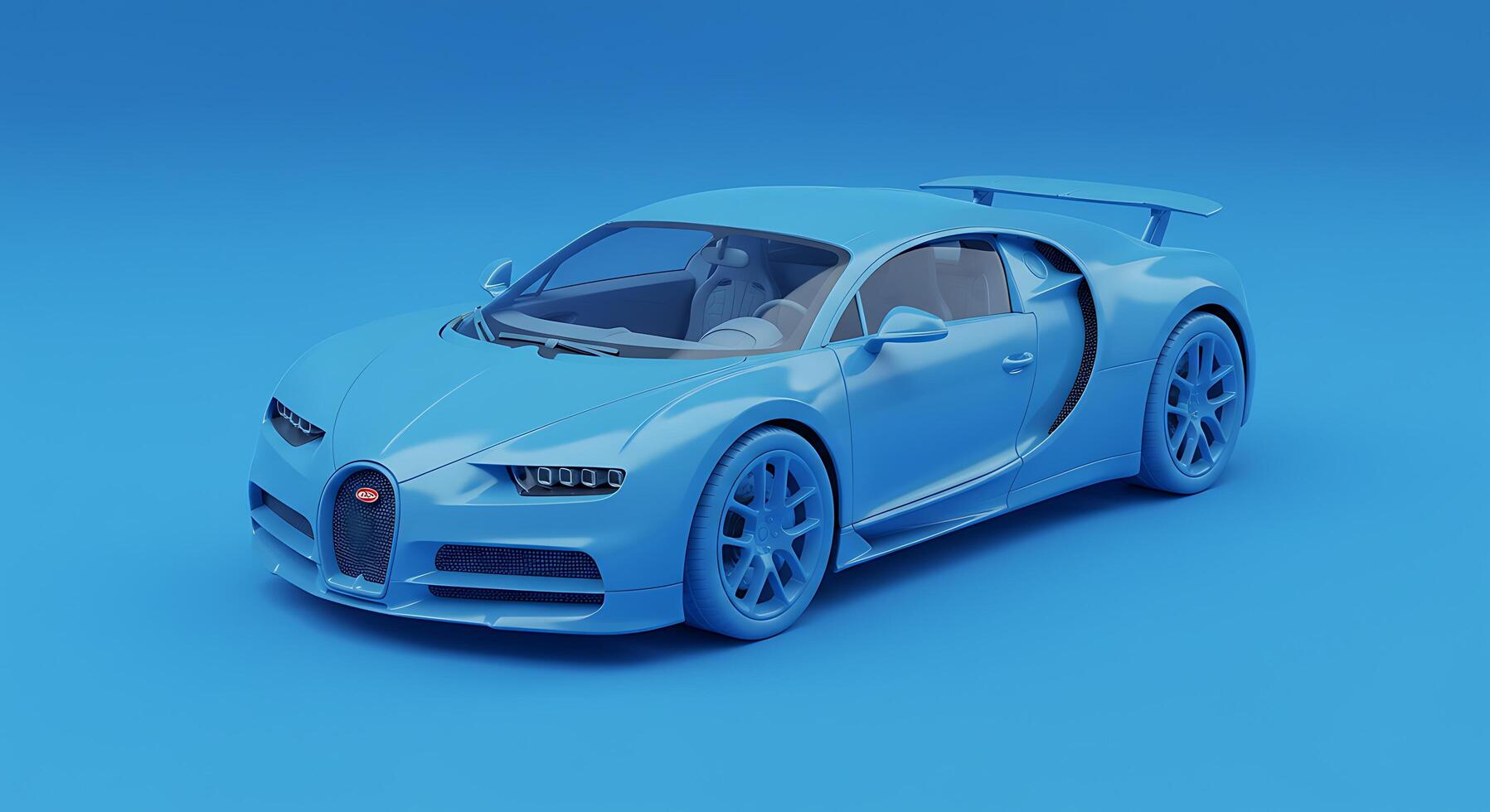 A blue sports car on a blue background photo