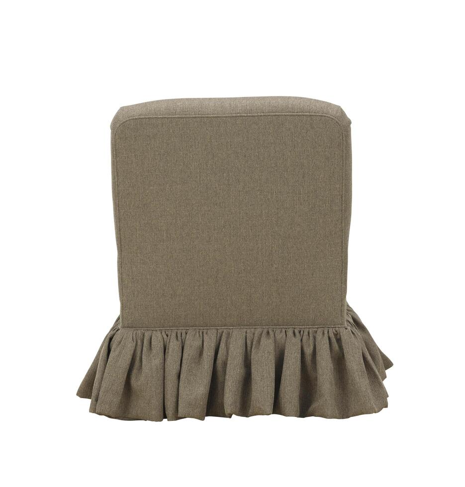 Isolated square chair with skirt neutral upholstery and classic design photo