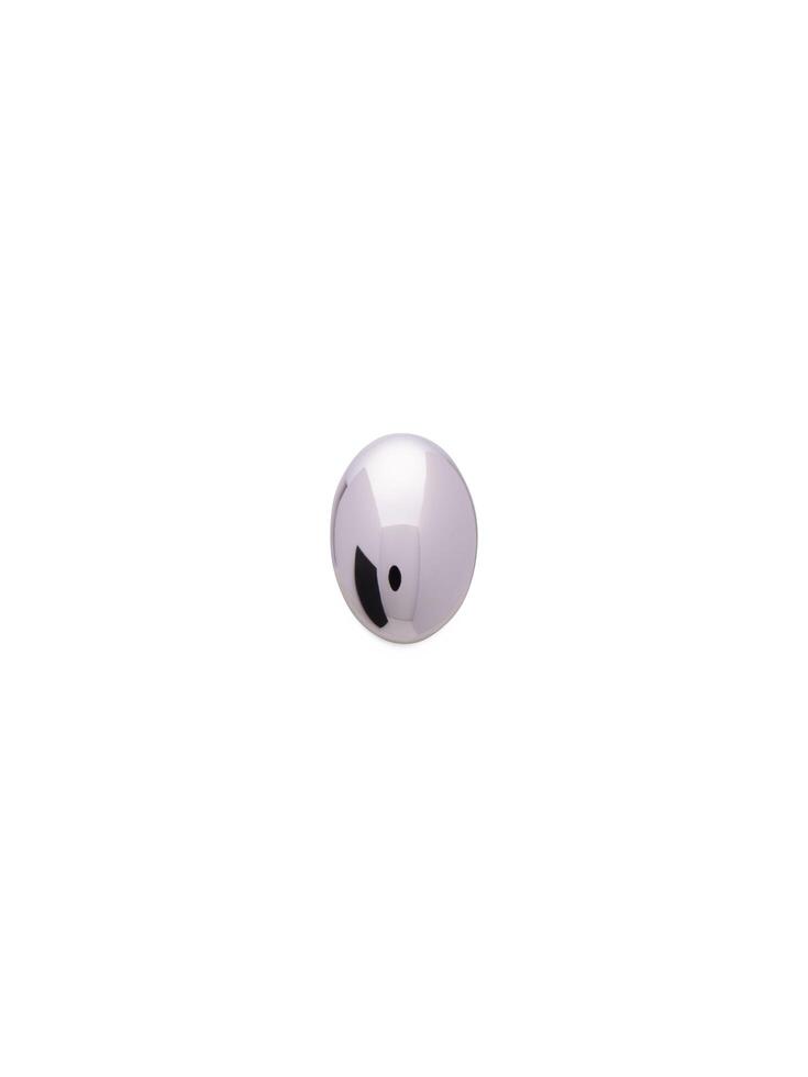 Silver capsule object with reflections on white background for medical design photo
